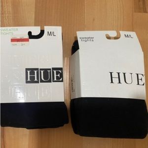 HUE LOT of 3 brand new packs of sweater tights BLACK SIZE M/L